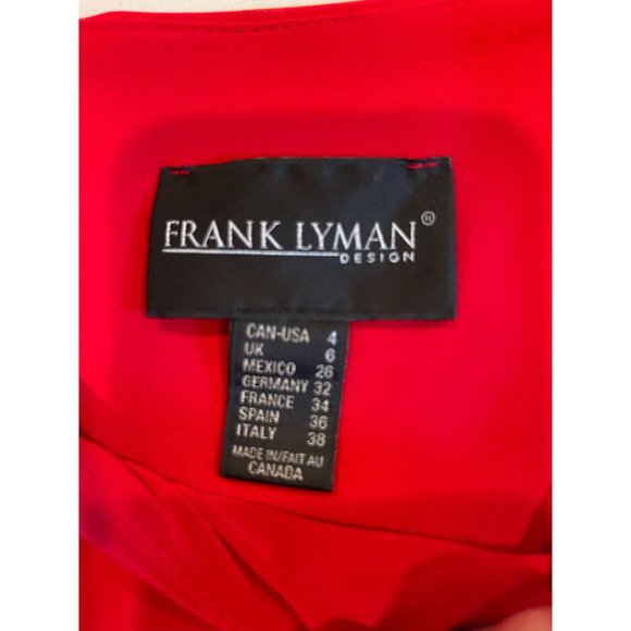 Frank Lyman Womens Sheath Dress Striped Colorblock Bodycon Side Zip Red Black 4 - Picture 5 of 7